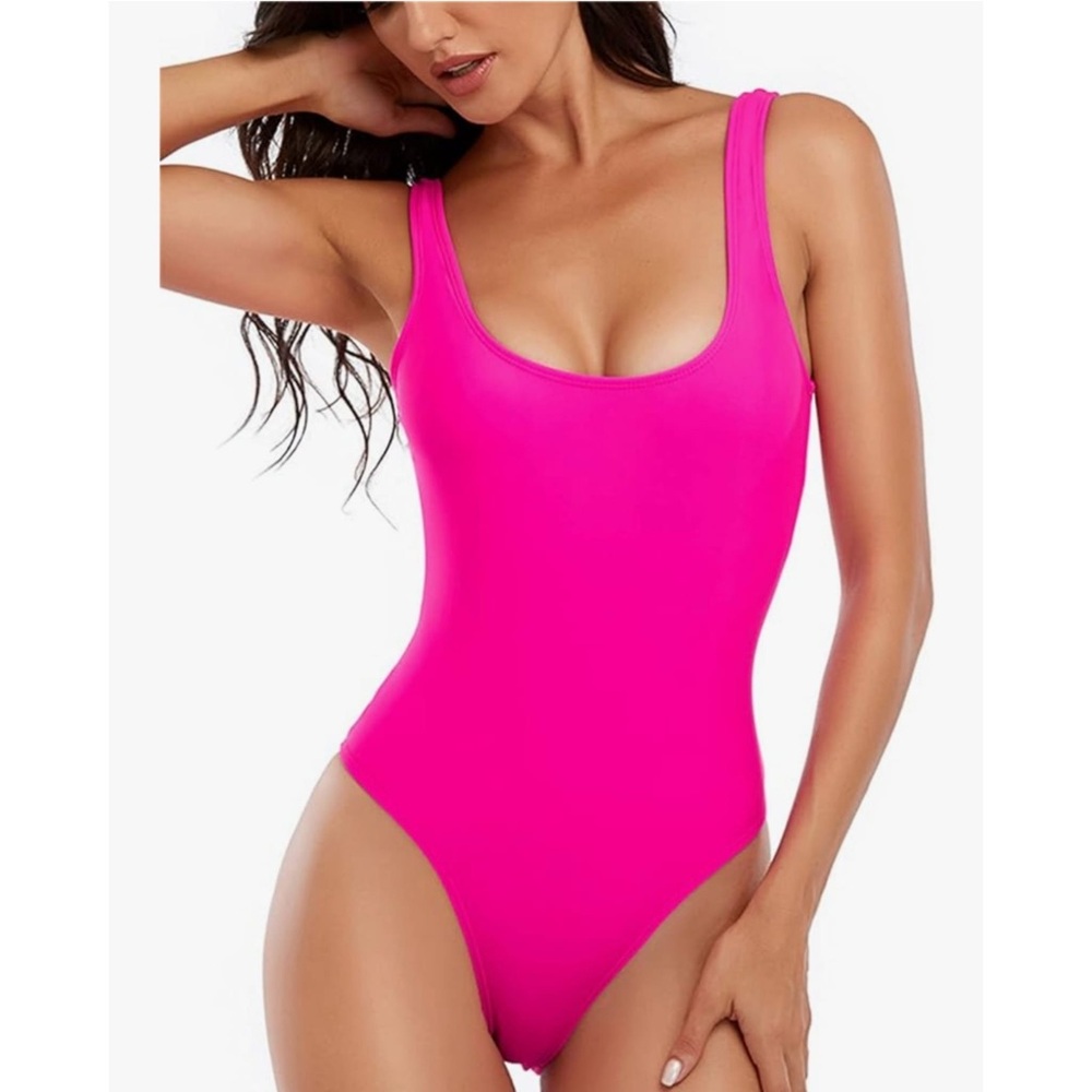 Amazon One Piece Retro U Back Swimsuit Tummy Control Padding High Cut Small